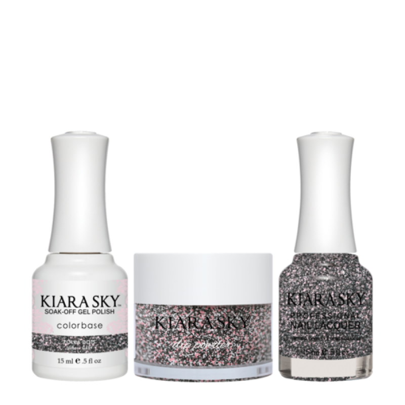 KIARA SKY 3in1 (Dipping Powder + Gel Polish + Nail Lacquer) - DGL 459, Polka Dots